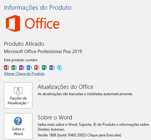Verificando Office ativado